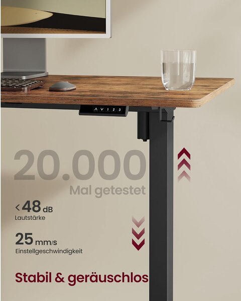 Magasságban Állítható Elektromos Íróasztal Keret, Asztallap Nélkül, 2 Kampóval, fekete