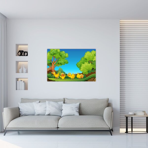 Kép - boldog, kiskacsák (90x60 cm)