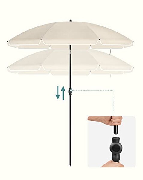 Napernyő 160 cm, Napvédelem UPF 50+, 30°-ban dönthető, talp nélkül, bézs