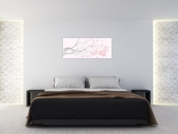 Kép - rózsaszín virágok (120x50 cm)