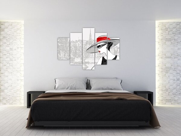 Kép - hölgy a városban (150x105 cm)