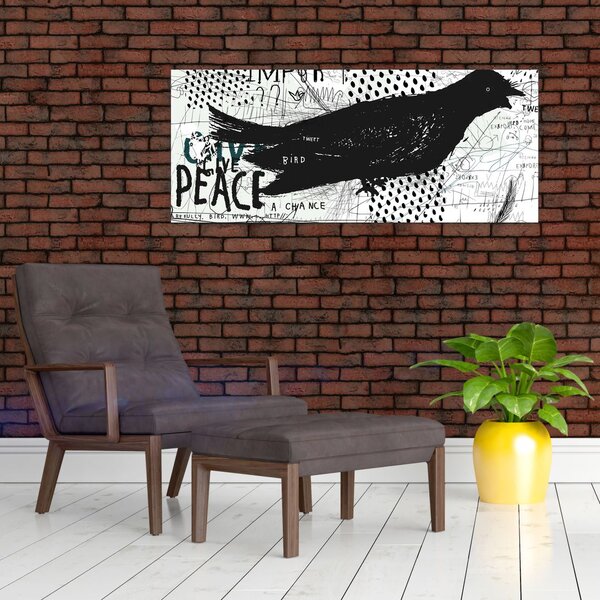 Kép - Street art - madár (120x50 cm)