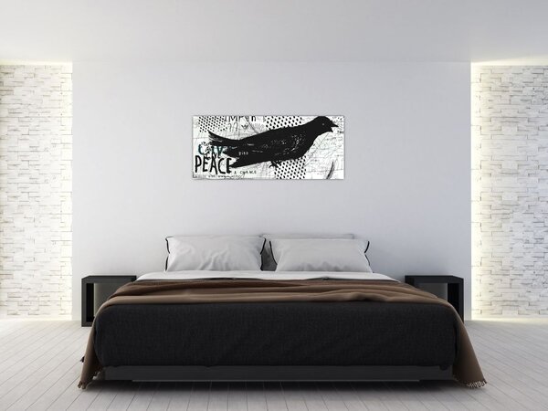 Kép - Street art - madár (120x50 cm)