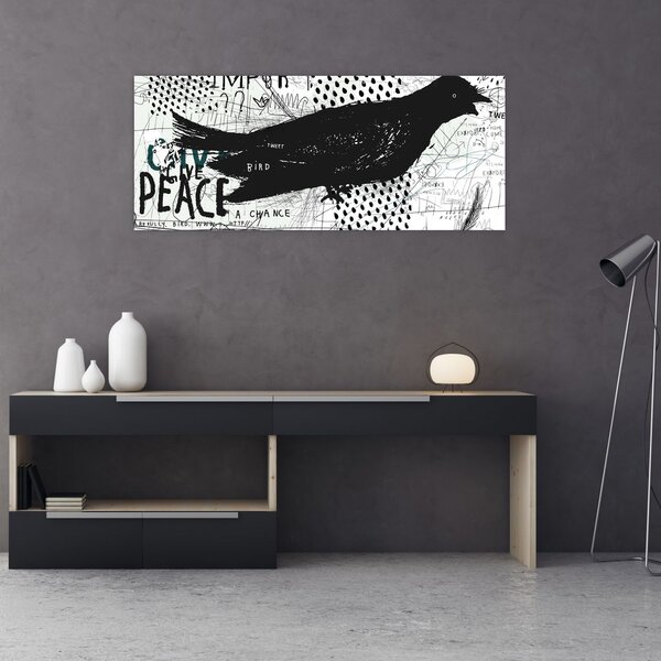 Kép - Street art - madár (120x50 cm)