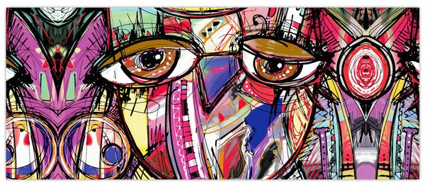 Kép - utca, művészet - bagoly (120x50 cm)