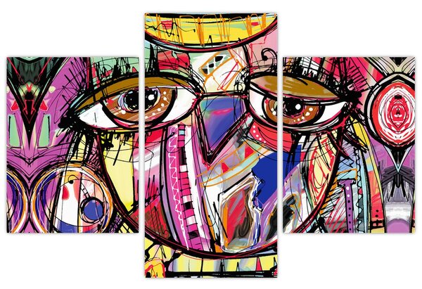 Kép - utca, művészet - bagoly (90x60 cm)