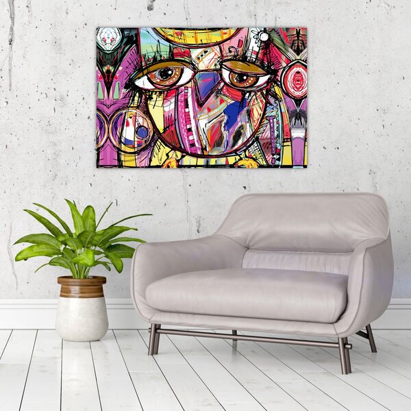 Kép - utca, művészet - bagoly (90x60 cm)