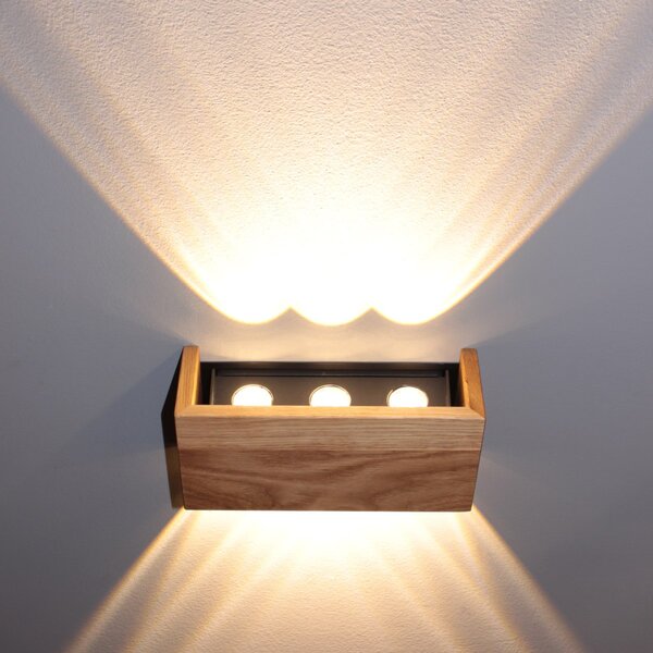 Fischer & Honsel modern skandináv fali lámpa shine-wood fekete olajozott tölgy fhl30574
