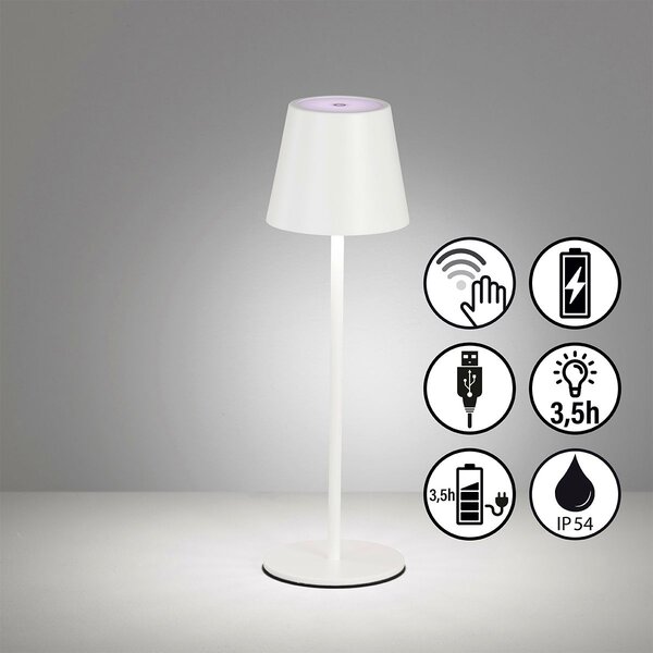 Fischer & Honsel modern kültéri asztali lámpa viletto fehér fhl850354 IP54