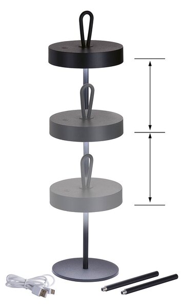 Fischer & Honsel modern kültéri asztali lámpa dord fekete fhl850343 IP54
