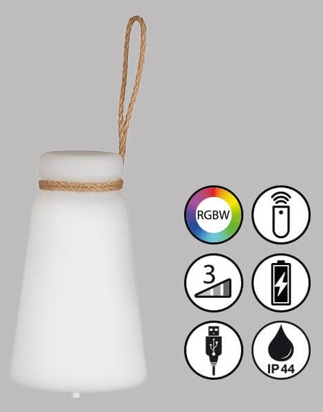Fischer & Honsel modern kültéri asztali lámpa bruno fehér fhl850292 IP44