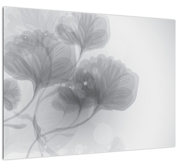 Szürke árnyalatú virágok képe (70x50 cm)
