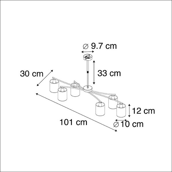 Okos lógólámpa fekete állítható, 6 db Wifi B35 izzóval - Lofty