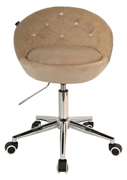 HR948K Latte Modern Velúr Szék Krómozott lábbal