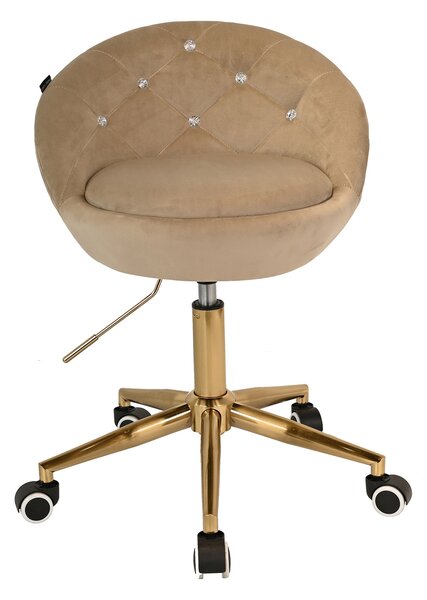 HR948K Latte Modern Velúr Szék Arany lábbal