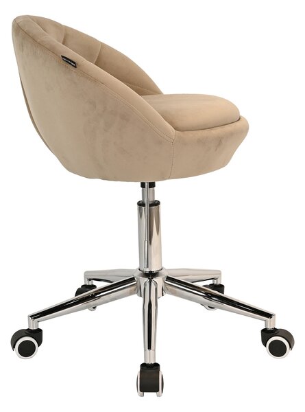 HR948K Latte Modern Velúr Szék Krómozott lábbal