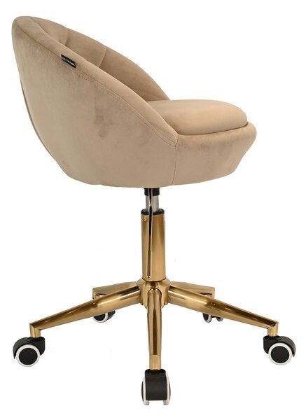 HR948K Latte Modern Velúr Szék Arany lábbal