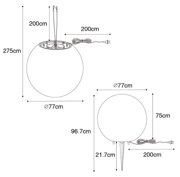 Modern kültéri lámpa szürke 77 cm IP65 - Nura