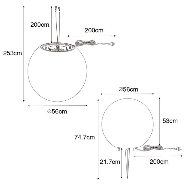 Modern kültéri lámpa fehér 56 cm IP65 - Nura
