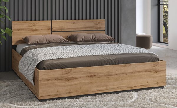 Franciaágy 180 cm Crossroad S32 (wotan tölgy + fekete)