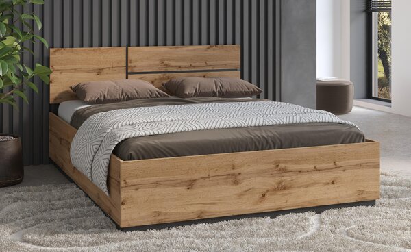 Franciaágy 160 cm Crossroad S31 (wotan tölgy + fekete)