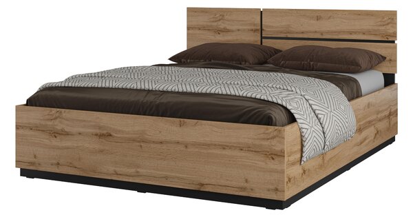 Franciaágy 160 cm Crossroad S31 (wotan tölgy + fekete)