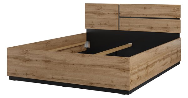 Franciaágy 160 cm Crossroad S31 (wotan tölgy + fekete)