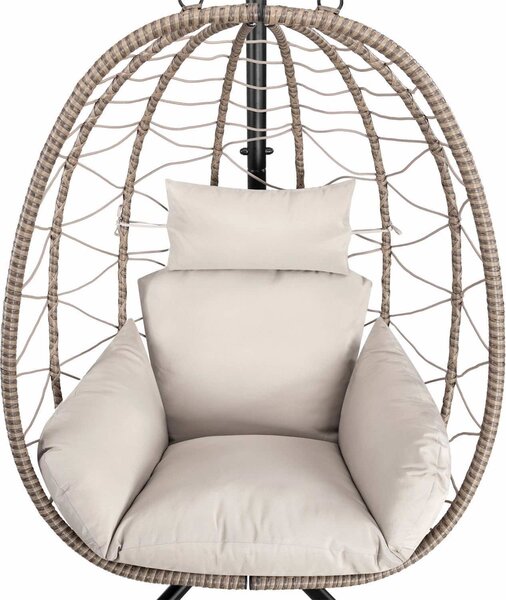 Juskys Aria rattan függőfotel - bézs