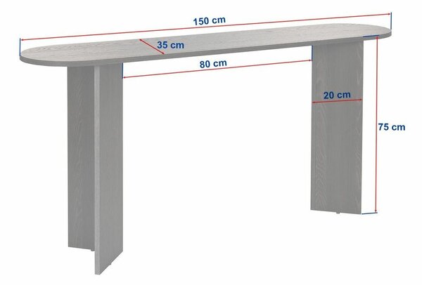 Sira Walnut konzolasztal