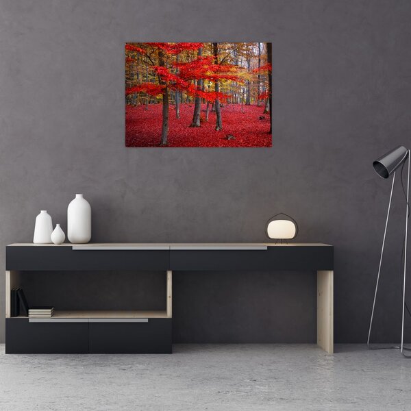 Kép - vörös erdő (70x50 cm)