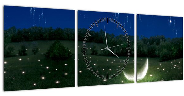 Kép - zuhanó égbolt (órával) (90x30 cm)