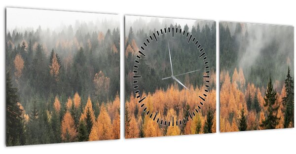 Kép - őszi erdő (órával) (90x30 cm)