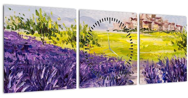 Kép - Provence, franciaország, olajfestmény (órával) (90x30 cm)