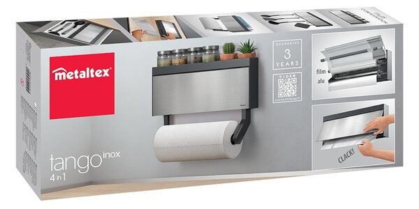 Tango Inox fali papírtörlő és fólia tartó - Metaltex