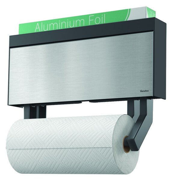 Tango Inox fali papírtörlő és fólia tartó - Metaltex