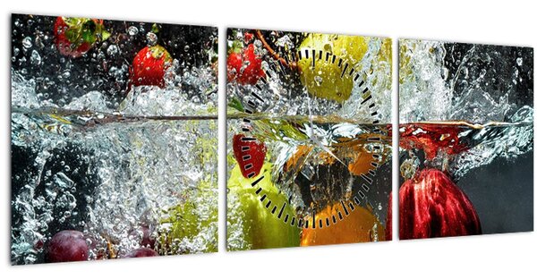 Kép - gyümölcs (órával) (90x30 cm)