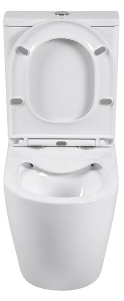 Erga Siena, kombinált WC-csésze tartállyal, öblítőgarnitúrával 620x365x830 mm + WC-ülőke, fényes fehér, ERG-V03-SIENA-RIM-WH