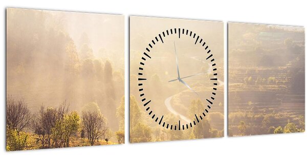 Kép - napkelte (órával) (90x30 cm)