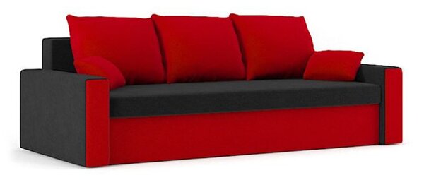 PANAMA kanapéágy, normál szövet, bonell rugóval, szín - fekete / piros