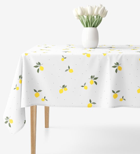 Goldea szögletes terítő 100% pamutvászon - citromok 120 x 140 cm