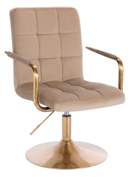 HC1015NP Latte modern velúr szék arany lábbal