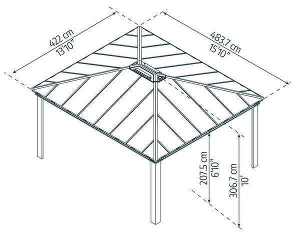 Palram Dallas 14x16 Luxus kategóriás kerti pavilon