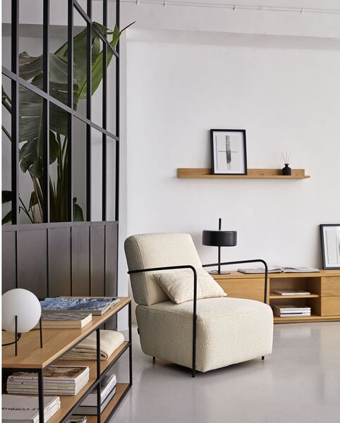 Természetes színű polc tölgyfa dekorral Abilen - Kave Home