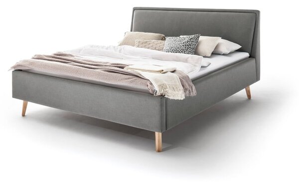 Frieda világosszürke kétszemélyes ágy ágyráccsal és tárolóhellyel, 180 x 200 cm - Meise Möbel