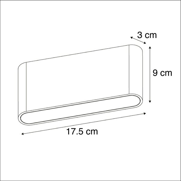 2 db-os kültéri fali lámpa szett sötétszürke 17,5 cm LED-del - Batt
