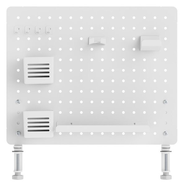Perforált tábla, pegboard, rendszerező íróasztalhoz, fehér 57,5x52cm Levano LV0154