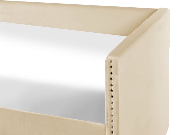 Kihúzható heverő Bársony TROYES 90 x 200 cm Bézs