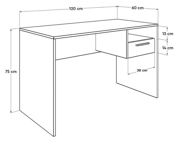 PC asztal Calliope 2 (antracit + tölgy)