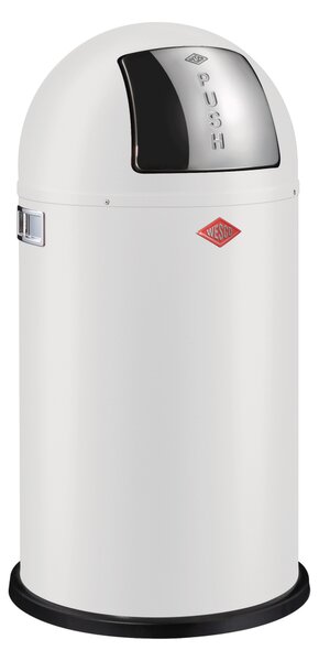 WESCO Pushboy 50 literes nyomófedeles fém szemetes - Matt fehér
