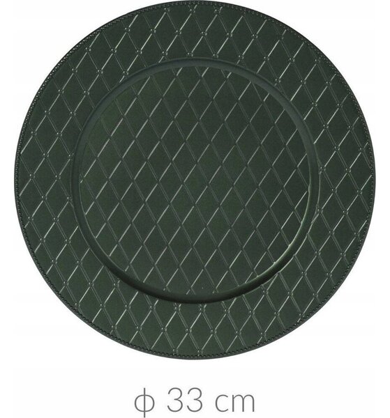Home Styling Collection Podstawka dekoracyjna pod talerz, Ø 33 cm, zielony